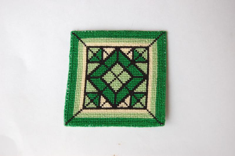 Cross stitched door mat/rug